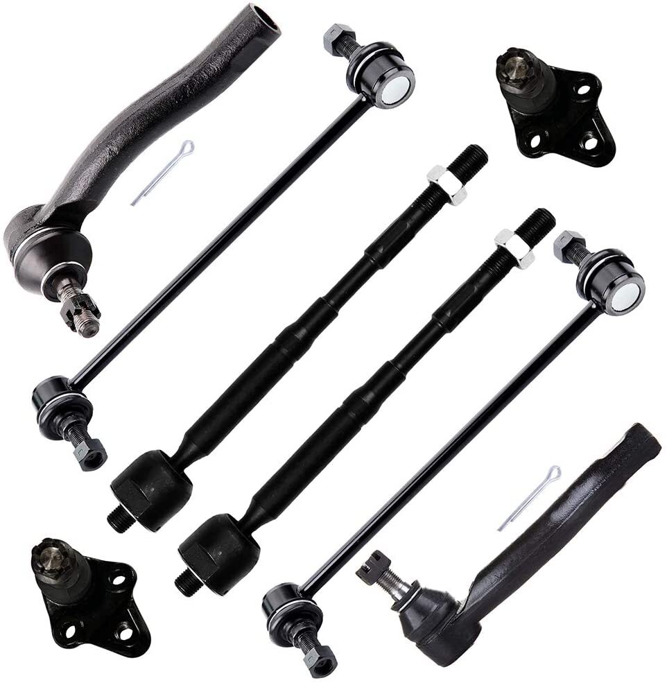 For 2003-08 Toyota Corolla 8Pcs Ball Joints Tie Rod End Rack And Pinion Bellow
