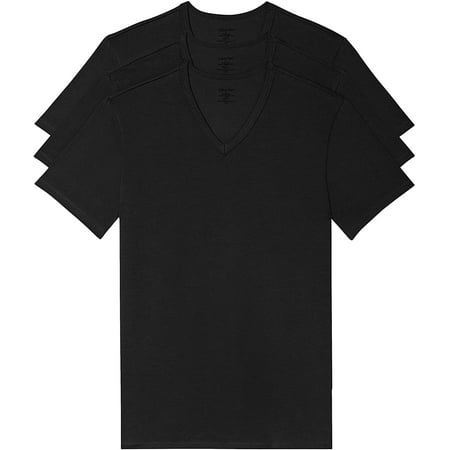 Calvin Klein Men`s Cotton Classic Fit V Neck T Shirts 3 Pack
