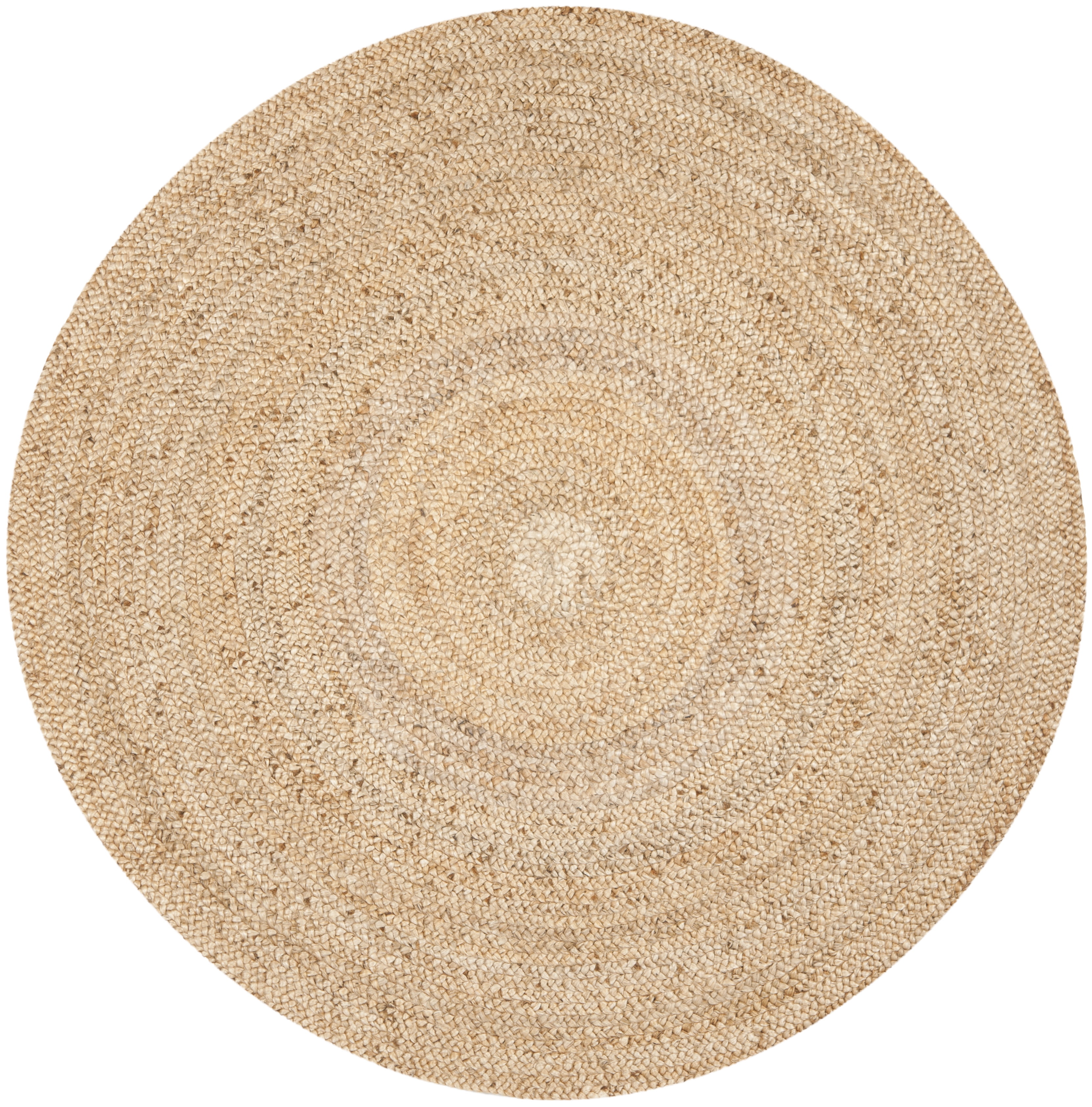 SAFAVIEH Natural Fiber Tangier Solid Braided Fringe Jute Area Rug, Natural, 7' x 7' Round