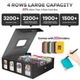 thumbnail image 2 of 3200+ Trading Card Storage Box with Commander Display, 4-Row TCG Card Box with Portable Handle, Compatible for TCG/MTG/Magic Cards, 30 Colorful Divider, 8 Supporters, US Design Patent, 2 of 8