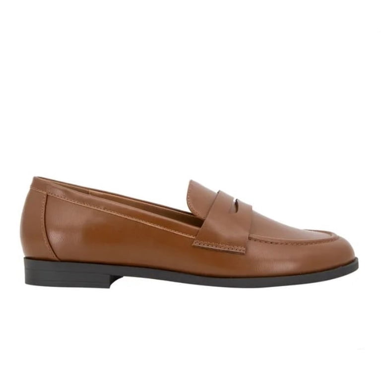Kensie Ladies' Size 6.5 Penny Loafers Slip-on Shoes, Cognac