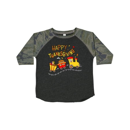 

Inktastic Happy Thanksgiving Turkey Train with Food Gift Toddler Boy or Toddler Girl T-Shirt