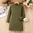 thumbnail image 6 of NAISIBABY Big Girls Knit Dresses, Long Sleeve Stretch Soft Ribbed Fall Casual Midi Dresses Army Green 10T, 6 of 8