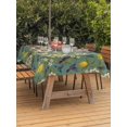 thumbnail image 3 of Outdoor Tablecloth with Umbrella Hole for Patio/Picnic/Party/Camping, Dark Green Lemon Birds Waterproof Table Cloth Rectangle Table Cover Washable, Summer Botanical Tropical (60"x 102"), 3 of 8