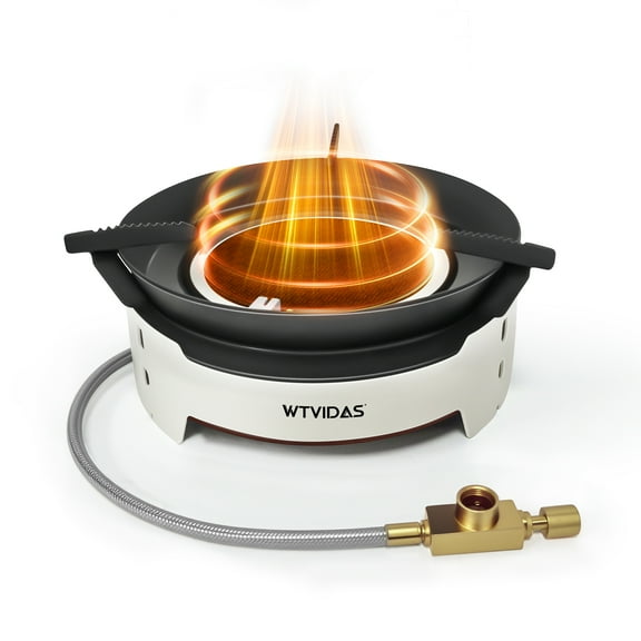 Wind-Resistance Portable Butane Camping Stove with Case，No Flame Adjustable Infrared Gas Stove for Outdoor Cooking, Camping BBQ Hiking