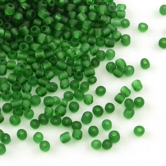 1 pound 12/0 Glass Seed Beads Frosted Colours Green 2mm 30000pcs/pound