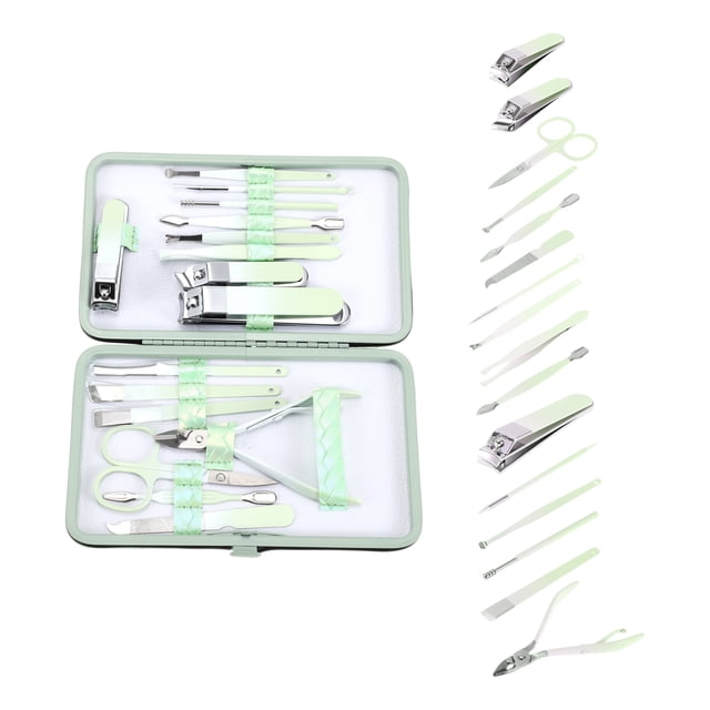 Conjunto de 16 piezas Unique Bargains Kit de cortaúñas de moda para mujeres y hombres en degradado verde