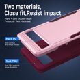 thumbnail image 4 of Nalacover for Google Pixel 6A Case: Dual Layer Protective Heavy Duty Cell Phone Case Shockproof Rugged Bumper Tough Hand Grip - Military Grade Drop Tested for Google Pixel 6A, Pink+Rose, 4 of 6