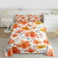 thumbnail image 2 of Homewish Orange Cherry Blossoms Queen Comforter Set, Chic Watercolor Bedding Sets, Leaf Plant Botanical Reversible Bedding Comforter Set, Luxury Bedroom Decor, 3pcs, 2 of 8