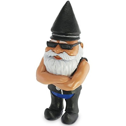 Download Kovot Biker Gnome 9 H Biker Garden Gnome Weatherproof Statue Walmart Com Walmart Com
