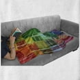 thumbnail image 6 of Vintage Rainbow Soft Flannel Fleece Throw Blanket, Plaid Art Pattern with Abstract Colorful Squares and Paint Smears Design, Cozy Plush for Indoor and Outdoor Use, 60" x 80", Multicolor, by Ambesonne, 6 of 6