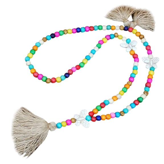 Necklace for Women Women Tassel Wooden Beads Necklace Pendant Bohemian Chain Jewelry Accessory Gift for Women