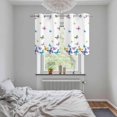 thumbnail image 4 of Vintage Colorful Butterfly Kitchen Curtains Window Panels, Watercolor Butterflies Farmhouse Insulated Window Treatment Curtain, Grommet Curtains for Bedroom/Living Room/Bathroom, 2 Piece 27.5"Wx39"L, 4 of 8