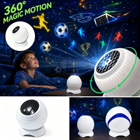 360 Degree Dynamic Rotating Christmas Projector Light, 16 Patterns Holiday Decor Projection Lamp for Indoor Home Party Decoration
