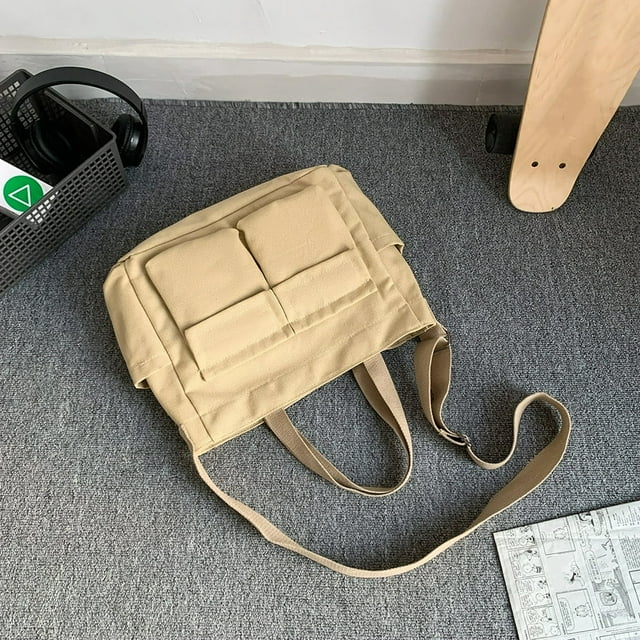 Sac à Bandoulière Décontracté Grande Capacité pour Femmes Multi-Poches Sac de Courses Polyvalent