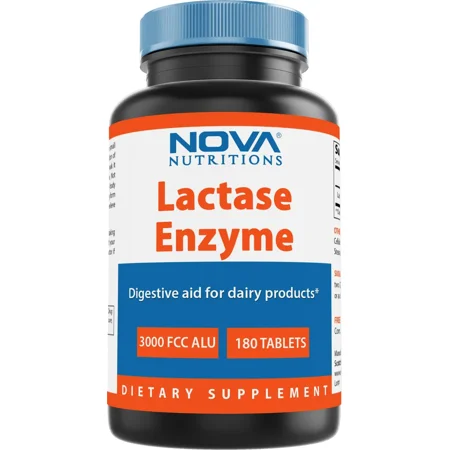 Nova Nutritions Lactase Enzyme 3000 FCC ALU 180 Tablets