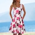 thumbnail image 2 of Fridja Robe Décontractée Sans Manches pour Femmes, Col Rond, Robe d'Été à Imprimé pour la Plage, 2 of 9