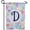 Letter D, variant on America Forever Monogram Letter A Watercolor Flowers Double Sided Garden Flag, 12.5 x 18 inch