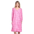 thumbnail image 1 of Casual Nights Women's Printed Fleece Snap-Front Lounger House Dress, 1 of 4
