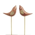 thumbnail image 4 of DecMode Wood Traditional Abstract Styled Birds with Jeweled Feathers Sculpture 3"W x 10"H, with Reddish Brown Finished and a Rectangular Shaped Base, 4 of 8