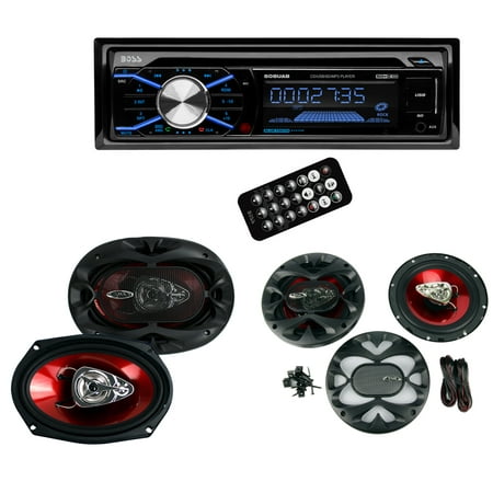 Dash Speaker Cover - Boss 508UAB In Dash CD Car Player USB MP3 Receiver Bluetooth+6.5/6x9 Speakers