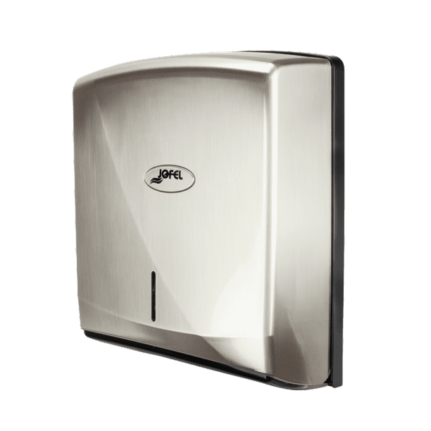 Dispensador de Toalla de Papel Interdoblada Jofel Plástico ABS Futura Niquelado 600 Toallas