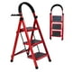 thumbnail image 1 of Escalera Plegable Tipo Tijera 3 Peldaños Antiderrapante Rojo CJR, 1 of 11