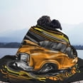 thumbnail image 5 of WARHOOME Throw Blanket for Bed Couch, Warm Yellow Vintage Racing Car Pattern Flannel Decor Blankets for Sofa Office Camping Car Travel, 60 x 50 inches, 5 of 8