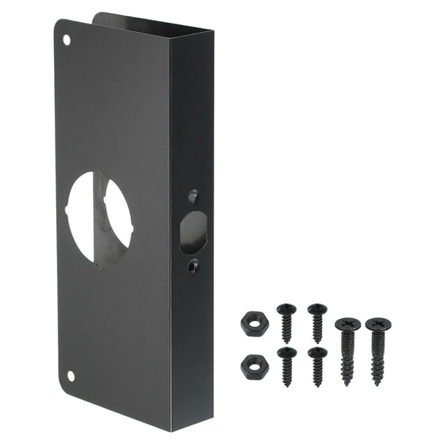 Placa de refuerzo para puerta Uxcell para reparación y refuerzo de puertas, 1 juego para puerta de 1-3/8" de grosor, tamaño de 9" en negro