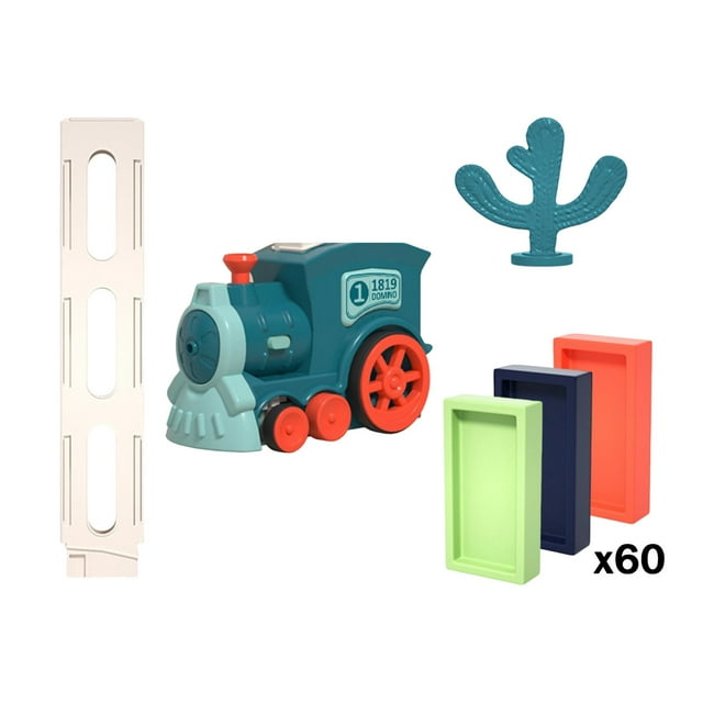 Juegos de trenes de colocación automática, juguetes educativos creativos para niños y niñas azul con 60 piezas Hugo Juguetes de tren eléctrico