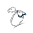 thumbnail image 2 of JewelersClub 0.925 Sterling Silver Accent Blue & White diamond Heart Ring for Women | Diamonds for Everyday Womens Wear, 2 of 4