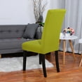 thumbnail image 2 of PiccoCasa 4Pcs Knit Jacquard Chair Slipcovers Thicker Dining Seat Protectors Yellow Green, 2 of 6