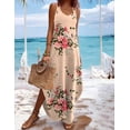 thumbnail image 3 of Vestido de verano Zeagoo con cuello en V Cami Maxi con estampado floral para mujer, 3 of 6
