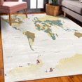 thumbnail image 3 of Earth Decorative Rug, Detailed World Map with All Countries Major Capital Cities Universe Continents, Quality Carpet for Bedroom Dorm and Living Room, 6 Sizes, Cream Tan, by Ambesonne, 3 of 4