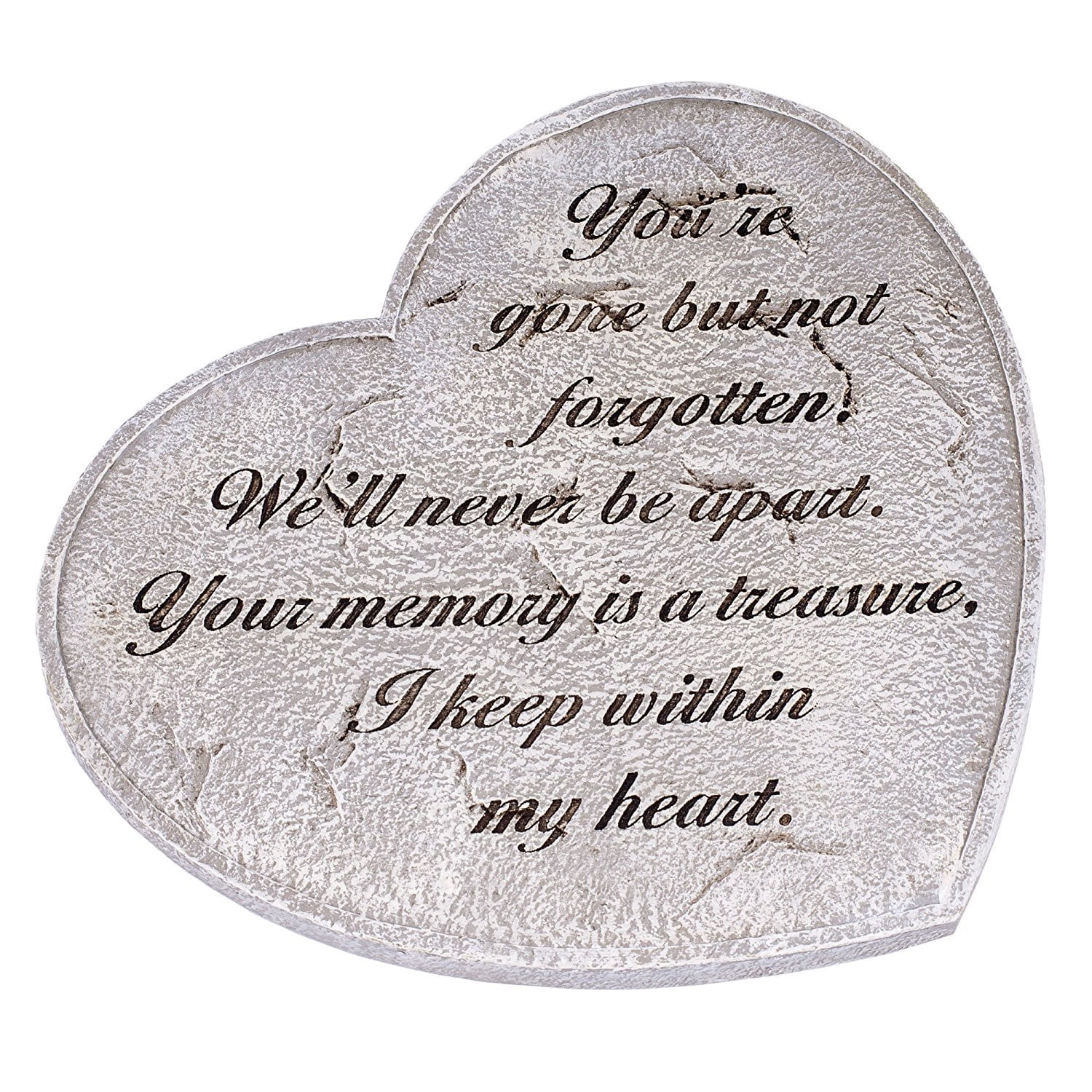 gone but not forgotten bereavement heart shaped 11 in. garden stepping stone