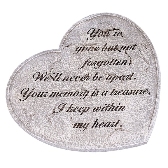 Home & Garden Heart Shaped Garden Stone Polyresin Bereavement Sympathy 10251