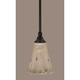 thumbnail image 1 of Toltec Lighting 23-MB-721 Stem Mini Pendant With Hang Straight Swivel Shown In Matte Black Finish With 5.5 Frosted Crystal Glass, 1 of 1