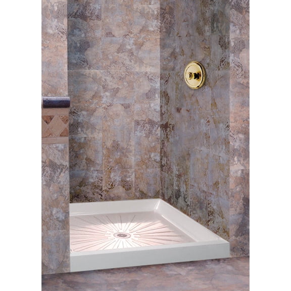 Mustee 3232M Durabase Fiberglass 32-in x 32-in Shower Base, White