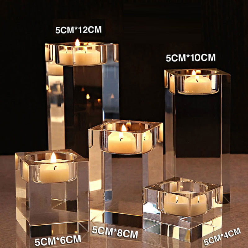 4/8/12cm Decorative Glass Votive Tea Lights Candle Holder Banquet Lantern  Vases, 3 Pack