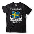 thumbnail image 2 of My Ancestors Were Vikings Shirt Sweden T-Shirt Sweden National Flag Shirt Swedish Boat Tee (Large Grey), 2 of 6