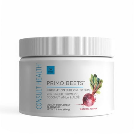 Consult Beaute Primo Beets Powder Drink Mix with Electrolytes, Nitrates, Energy Boost - Natural Flavor - 30 Servings