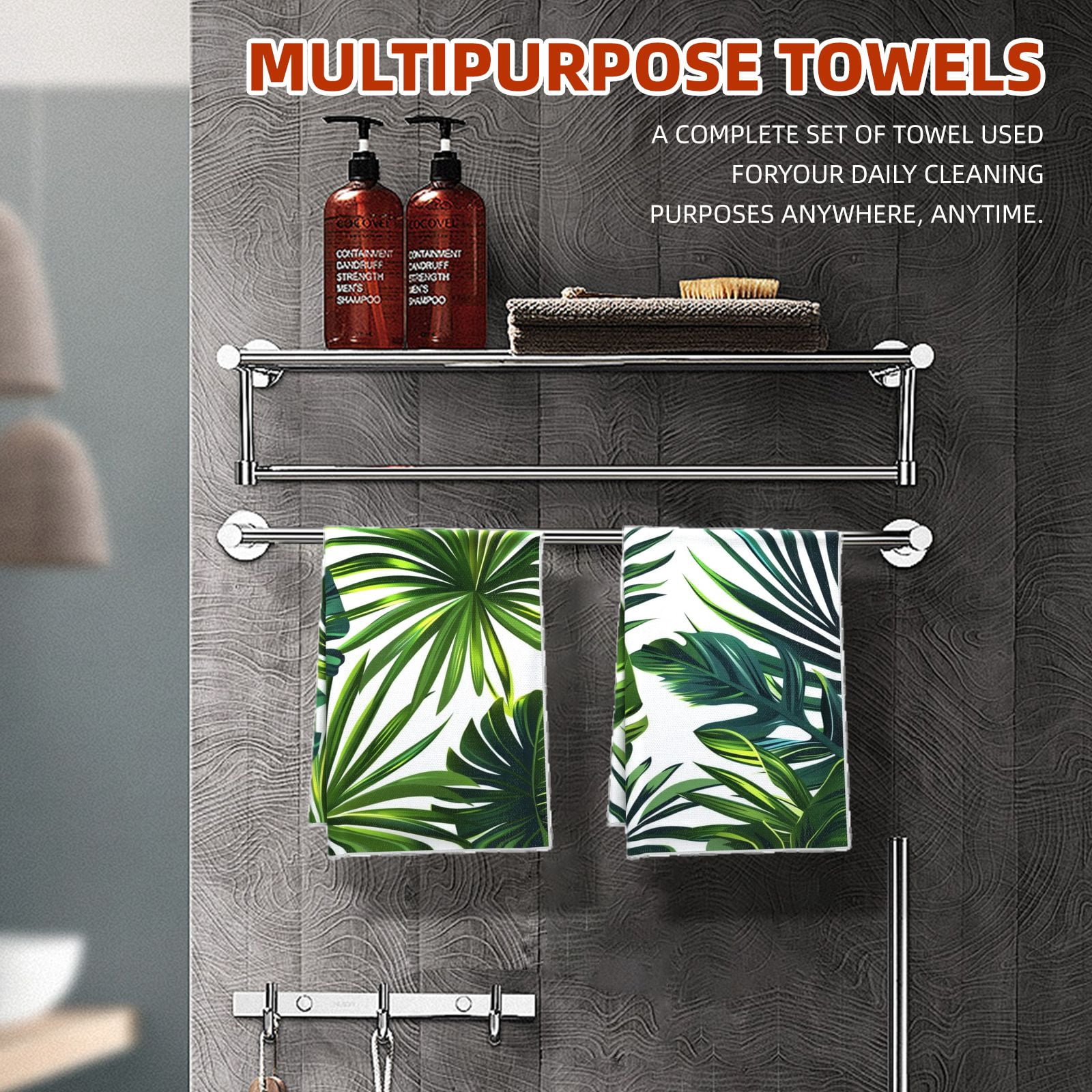 Boho Decorative Kitchen Towel for Bathroom Dressing Room Garden Car, Leaves Chinese Embroidery Floral Pattern Hand Towel, 4pcs/Pack 16x24inch, Breathable Durable Bathroom Accessories