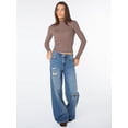 thumbnail image 2 of Celebrity Pink Women's and Women's Plus Relaxed High Rise Wide Leg Jeans, Sizes 1-24, 2 of 6