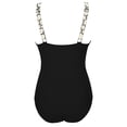 thumbnail image 6 of Enjoytime One Piece Swimsuit Women Printed V Neck Tummy Control Bathing Suits Adjustable Straps Ruched Slimming Swimwear, 6 of 6