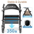 thumbnail image 2 of Andador con ruedas Soundfuse para personas mayores con asiento, plegable y ligero, con ruedas grandes de poliuretano de 20 cm, asiento ergonómico y doble ajuste de altura., 2 of 5