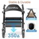 thumbnail image 2 of Andador con ruedas Soundfuse para personas mayores con asiento, plegable y ligero, con ruedas grandes de poliuretano de 20 cm, asiento ergonómico y doble ajuste de altura., 2 of 5