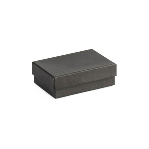 Cotton Filled Black Jewelry Boxes - 3 1/16" x 2 1/8" x 1" - Case of 100