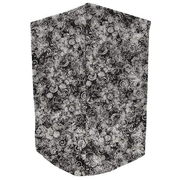 Floral Garden Coffee Maker Cover by Penny's Needful Things (Black & Gray)