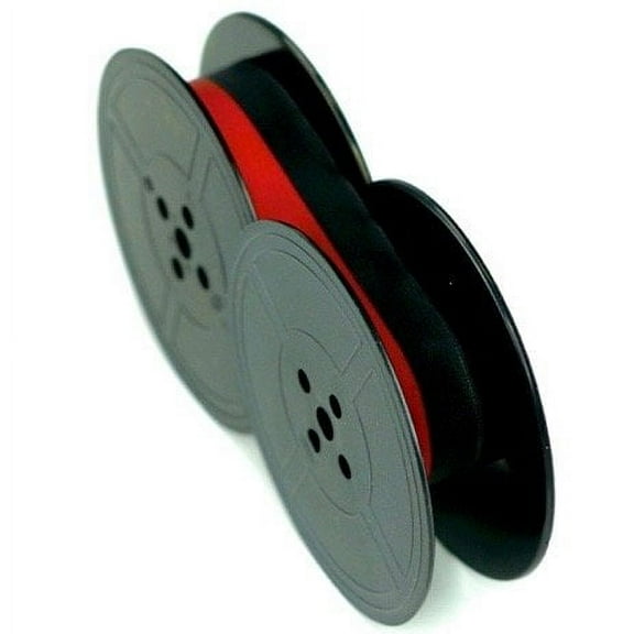 NEW UNIVERSAL BLACK AND RED CLOTH TYPEWRITER RIBBON, TWIN SPOOL 1/2' X 10 YARDS; GRC T2-77, GRC T5-77, GRC T17-77 SUPERIOR REPLACEMENT. (GRC T5-77BR)
