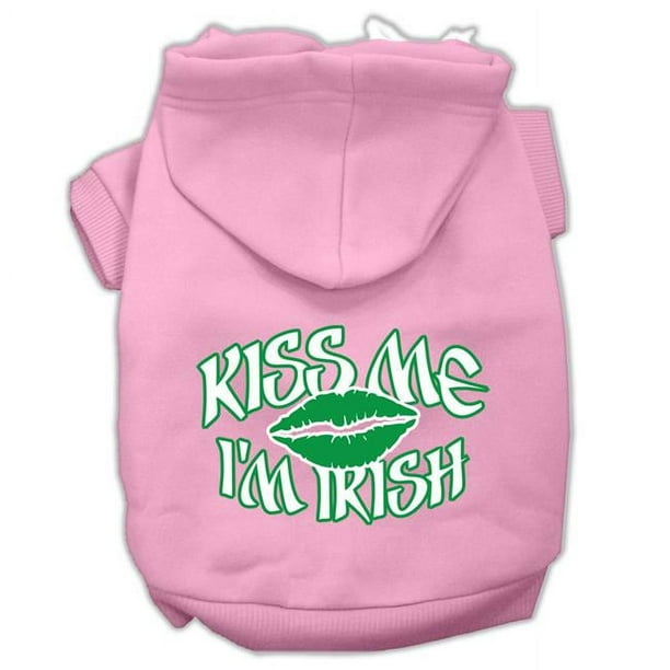 Embrasse-moi Je Suis Irlandais Sérigraphie Hoodies Rose Clair Taille Med (12)